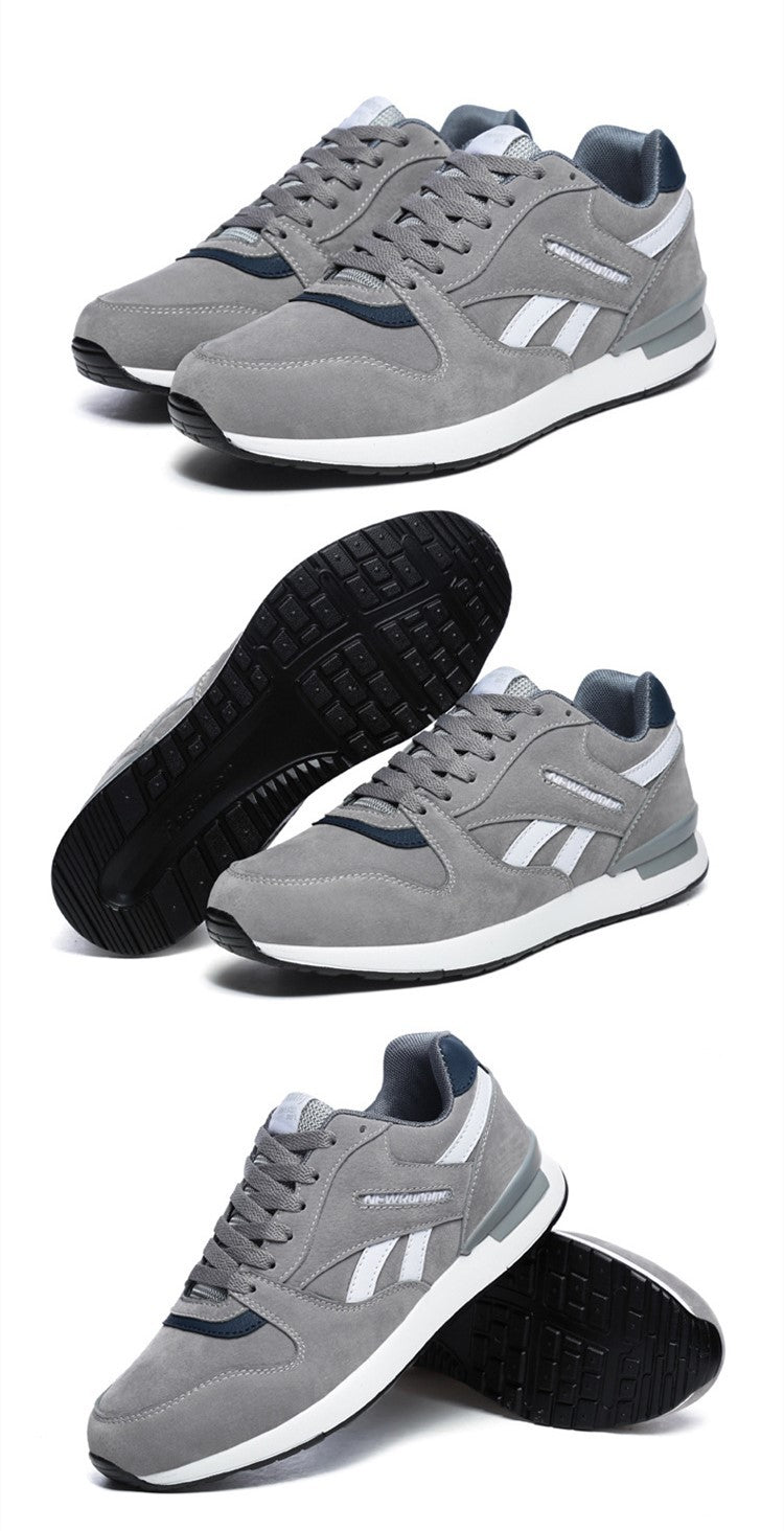 Low-cut suede leather lightweight retro casual sneakers