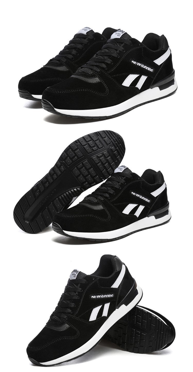 Low-cut suede leather lightweight retro casual sneakers