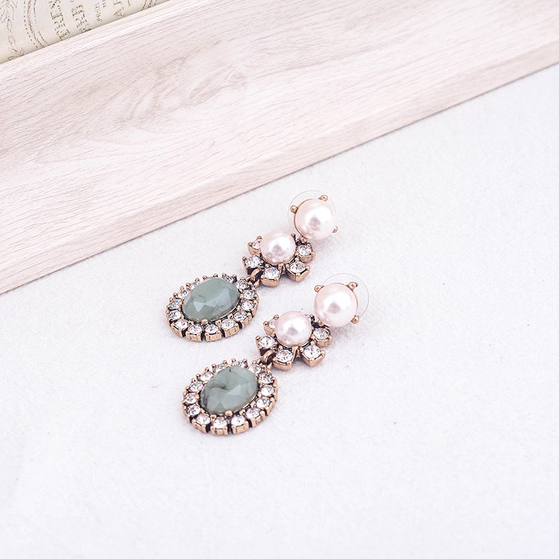 French Style Earrings Vintage Baroque Design Stud