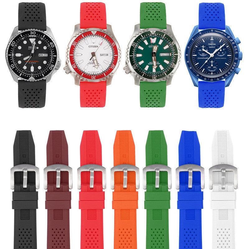 Breathable Silicone Strap Accessories Black Brown White