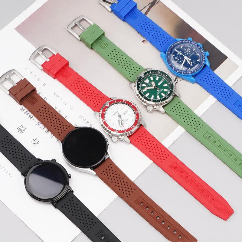 Breathable Silicone Strap Accessories Black Brown White