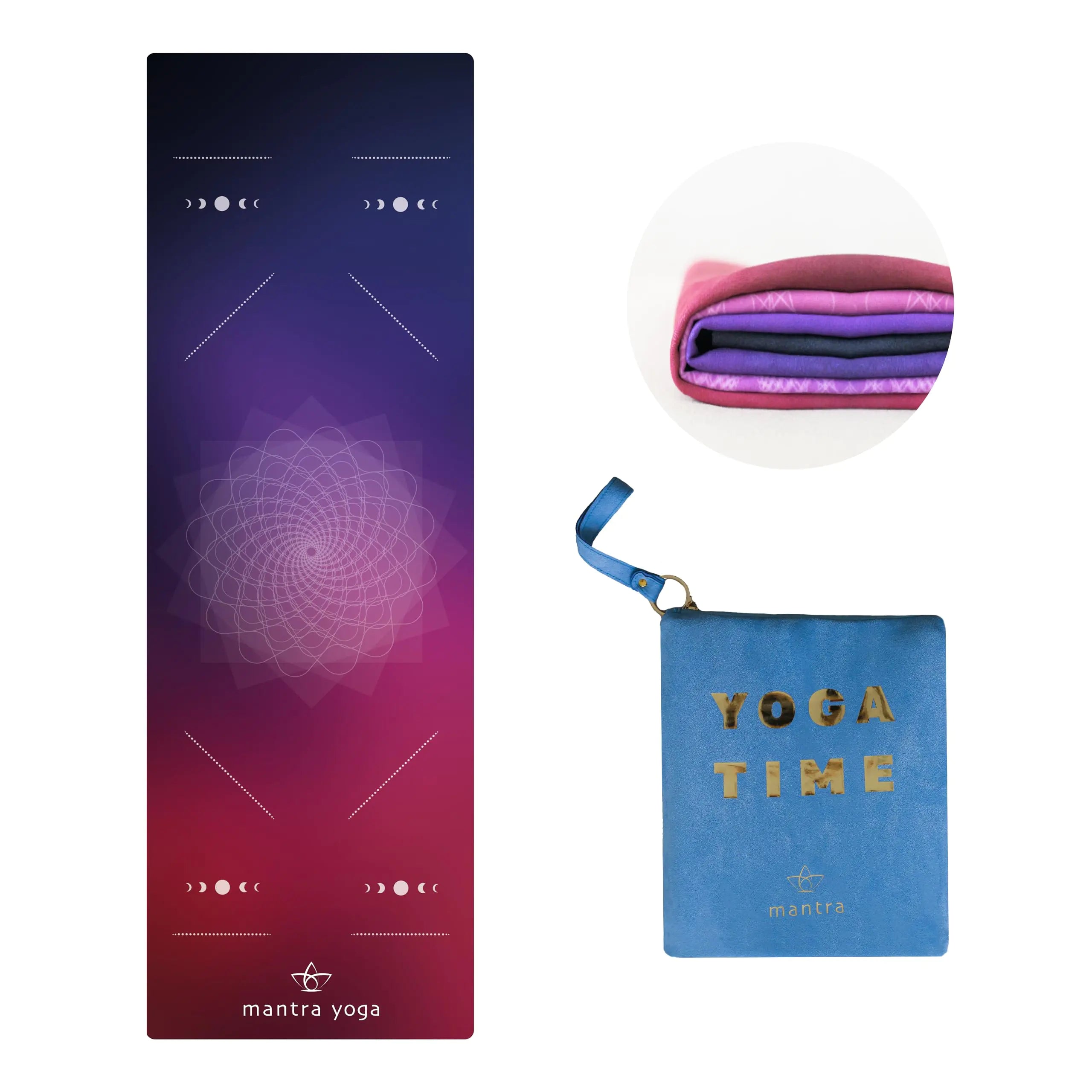 Mantra Yoga Travel PRO 1.5mm - Foldable Fitness & Exercise Mat with Bag | Lightweight Compact & Eco-Friendly | Non-Slip & Washable | For All Types of Yoga | 72" L x 24" W | 2.6 lbs