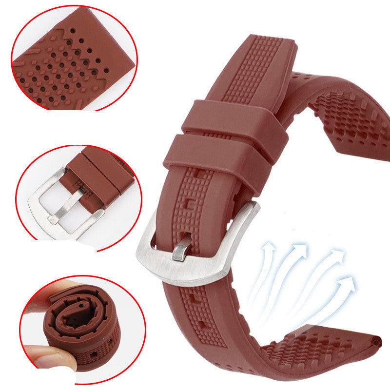 Breathable Silicone Strap Accessories Black Brown White